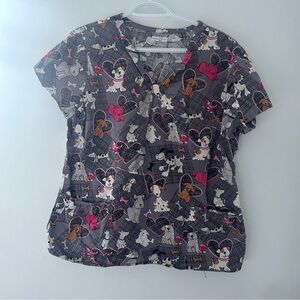 HealthPro Dog Print Scrub Top Women’s Medium